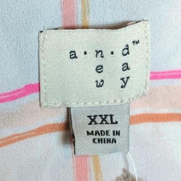 A NEW DAY Pink Tropical Floral Ruffle Dressy Tank Plus XXL NEW - Picture 6 of 7